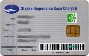 Polska Śląski Oddział Wojewódzki NFZ karta ubezpieczenia zdrowotnego edytowalny szablon